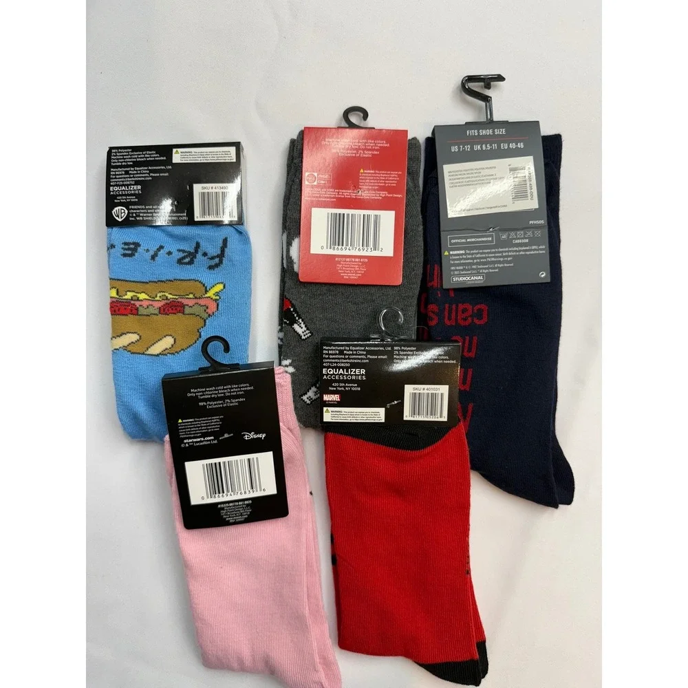 MISCELLANEOUS Adult Unisex Size 9-13 Friends Marvel Rambo Coke Star Wars Socks